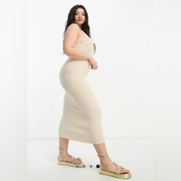 ASOS square neck stone colored dress - Picture 2 of 3